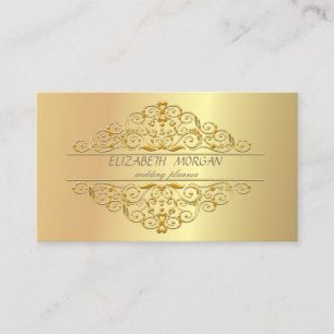 Carte De Visite Cadre élégant, stylé, professionnel, en faux or