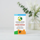 Carte De Visite Cadre élégant sur le toit bleu ciel (Debout devant)