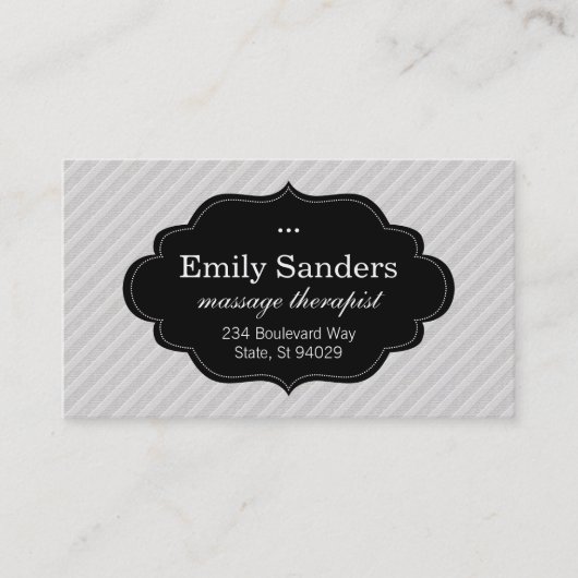 Carte De Visite Cadre élégant | Texture par bandes (Devant)