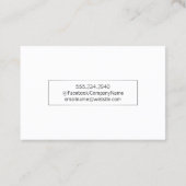 Carte De Visite Cadre en argent / Typographie cursive (Dos)