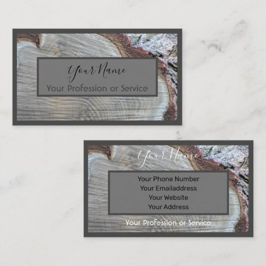 Carte De Visite Cadre en bois pour design d'intérieur et menuiseri (Devant / Derrière)