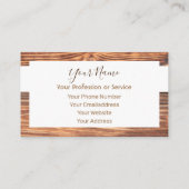 Carte De Visite Cadre en bois pour design d'intérieur et mobilier (Dos)