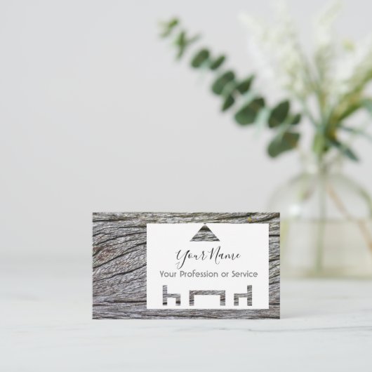 Carte De Visite Cadre en bois pour design d'intérieur et mobilier (Debout devant)