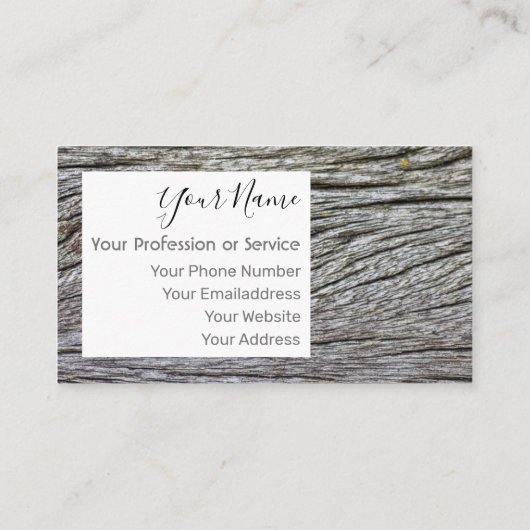 Carte De Visite Cadre en bois pour design d'intérieur et mobilier  (Dos)