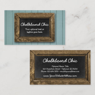 Carte De Visite Cadre en bois rustique Chic Bleu Shabby