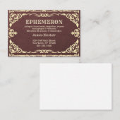 Carte De Visite Cadre en or blanc sur texture en cuir foncé (Devant / Derrière)