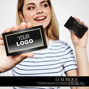 Carte De Visite Cadre et logo de Champagne blanc noir