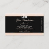 Carte De Visite Cadre et logo Ovale moderne Black Pastel Rose Ombr (Dos)