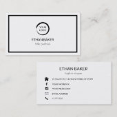 Carte De Visite Cadre et logos noirs (Devant / Derrière)