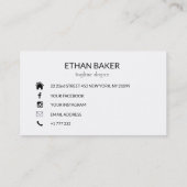 Carte De Visite Cadre et logos noirs (Dos)