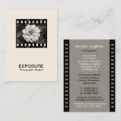 Carte De Visite Cadre film 35mm 01 (crème) (Devant / Derrière)