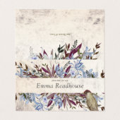 Carte De Visite Cadre floral rustique avec oiseaux (Extérieur déplié)