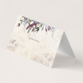 Carte De Visite Cadre floral rustique avec oiseaux (Dos)