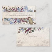 Carte De Visite Cadre floral rustique avec oiseaux (Devant / Derrière)