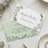 Carte De Visite Cadre géométrique Eucalyptus vert moderne