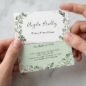 Carte De Visite Cadre géométrique Eucalyptus vert moderne