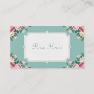 Carte De Visite Cadre géométrique floral à festons élégant rose sa