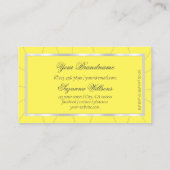 Carte De Visite Cadre jaune et argent avec Diamants de luxe et log (Dos)