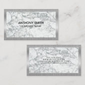 Carte De Visite Cadre métallique argenté | Marbre (Devant / Derrière)