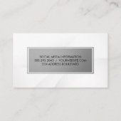 Carte De Visite Cadre métallique | Arrière - plan blanc (Dos)