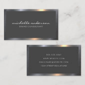 Carte De Visite Cadre métallique | Dark Gray (Devant / Derrière)