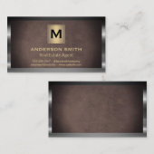 Carte De Visite Cadre métallique foncé | Arrière - plan de texture (Devant / Derrière)