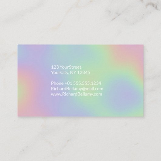 Carte De Visite Cadre métallique Holographique moderne à effet arc (Dos)