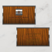 Carte De Visite Cadre métallique professionnel Monogramme Arrière (Devant / Derrière)