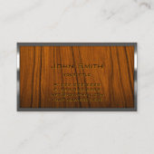 Carte De Visite Cadre métallique professionnel Monogramme Arrière (Dos)