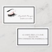 Carte De Visite Cadre moderne élégant, Maquillage, Faux Lashes (Devant / Derrière)