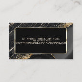 Carte De Visite Cadre moderne élégant, Séquins d'or en marbre noir (Dos)