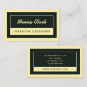 Carte De Visite Cadre moderne, vert et bronzé (Devant / Derrière)