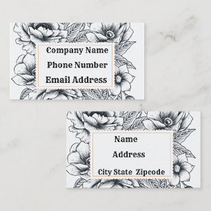 Carte De Visite Cadre noir blanc