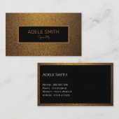 Carte De Visite Cadre noir en cuivre de luxe moderne (Devant / Derrière)