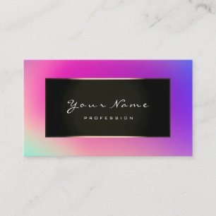 Carte De Visite Cadre noir encadré par Blogger Omb rose violet de