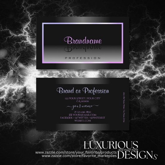 Carte De Visite Cadre noir et blanc élégant