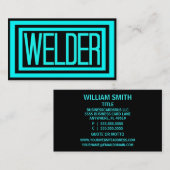 Carte De Visite Cadre noir soudeur et Turquoise mat (Devant / Derrière)
