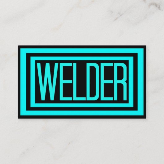 Carte De Visite Cadre noir soudeur et Turquoise mat (Devant)