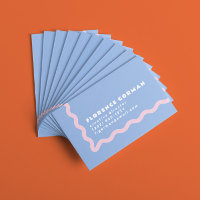 Cadre ondulé bleu poussiéreux et rose pâle