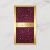 Carte De Visite Cadre Or Bourgogne Bordeaux Parties scintillant Ve (Devant)