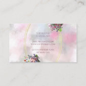 Carte De Visite Cadre Or Chic Moderne Abstrait Aquarelle Fleurs (Dos)