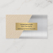 Carte De Visite Cadre Or | Cuir | Métal perforé (Dos)