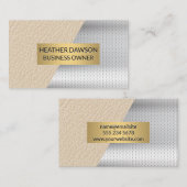 Carte De Visite Cadre Or | Cuir | Métal perforé (Devant / Derrière)