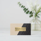 Carte De Visite Cadre Or | Cuir | Panneaux noirs (Debout devant)