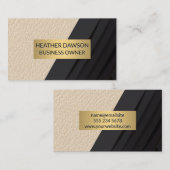 Carte De Visite Cadre Or | Cuir | Panneaux noirs (Devant / Derrière)