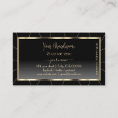 Carte De Visite Cadre Or De Luxe Gradient Foncé Design Glamour (Dos)