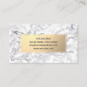 Carte De Visite Cadre Or | Design en marbre (Dos)