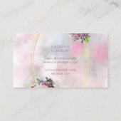 Carte De Visite Cadre Or Elégant Abstrait Aquarelle Fleurs (Dos)