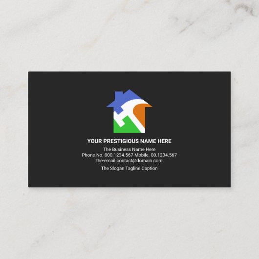 Carte De Visite Cadre Or élégant Handyman Outils Construction (Dos)