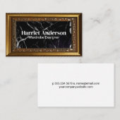Carte De Visite Cadre Or Fancy | Marbre noir (Devant / Derrière)